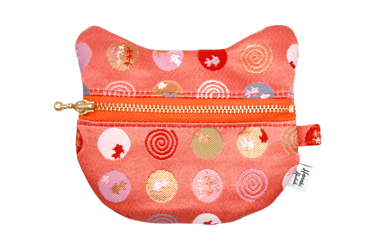 Marumon Kingyo Kinran Cat Coin Purse - Rounded Ears