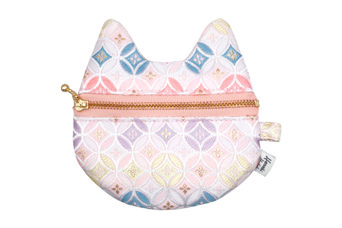 Pink Shippo Kinran Cat Coin Purse - Pointy Ears