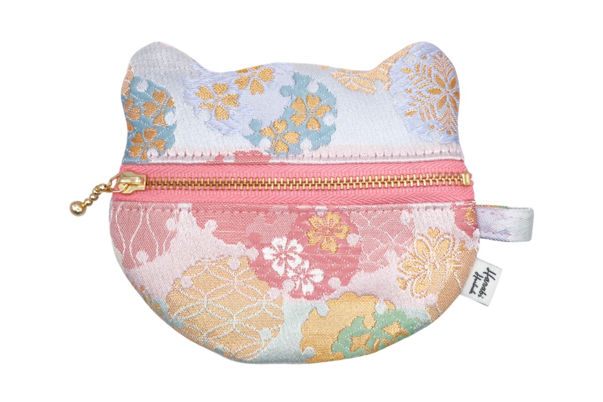 Yukiwa Sakura Kinran Cat Coin Purse - Rounded Ears