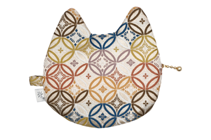 Gold Shippo Kinran Cat Coin Purse - Pointy Ears