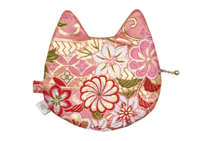 Hiogi and Blooming Blossoms Kinran Cat Coin Purse - Pointy Ears