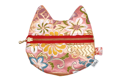 Hiogi and Blooming Blossoms Kinran Cat Coin Purse - Pointy Ears