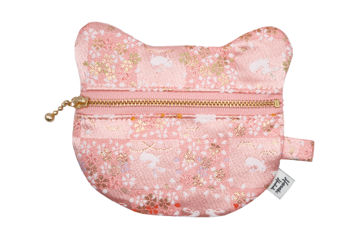 Ichimatsu Sakura & Usagi Kinran Cat Coin Purse - Rounded Ears