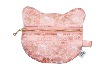 Ichimatsu Sakura & Usagi Kinran Cat Coin Purse - Rounded Ears
