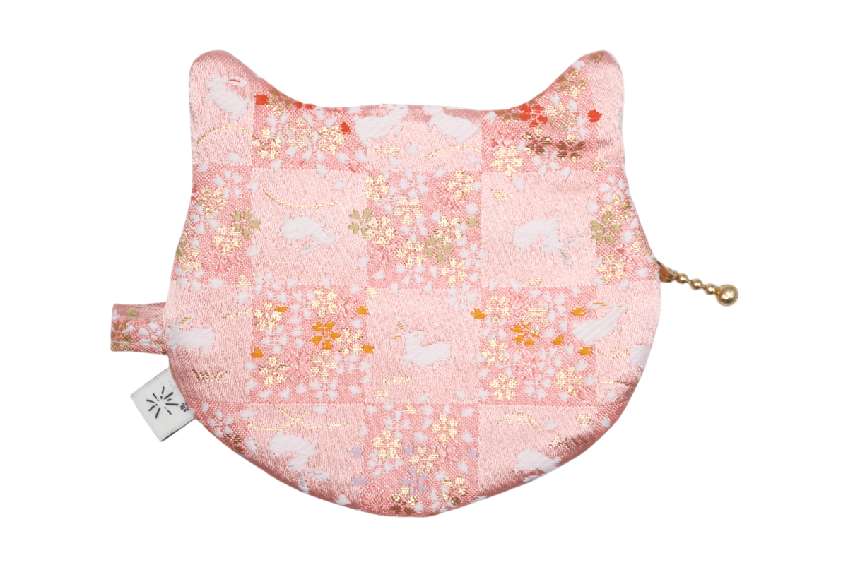 Ichimatsu Sakura & Usagi Kinran Cat Coin Purse - Pointy Ears