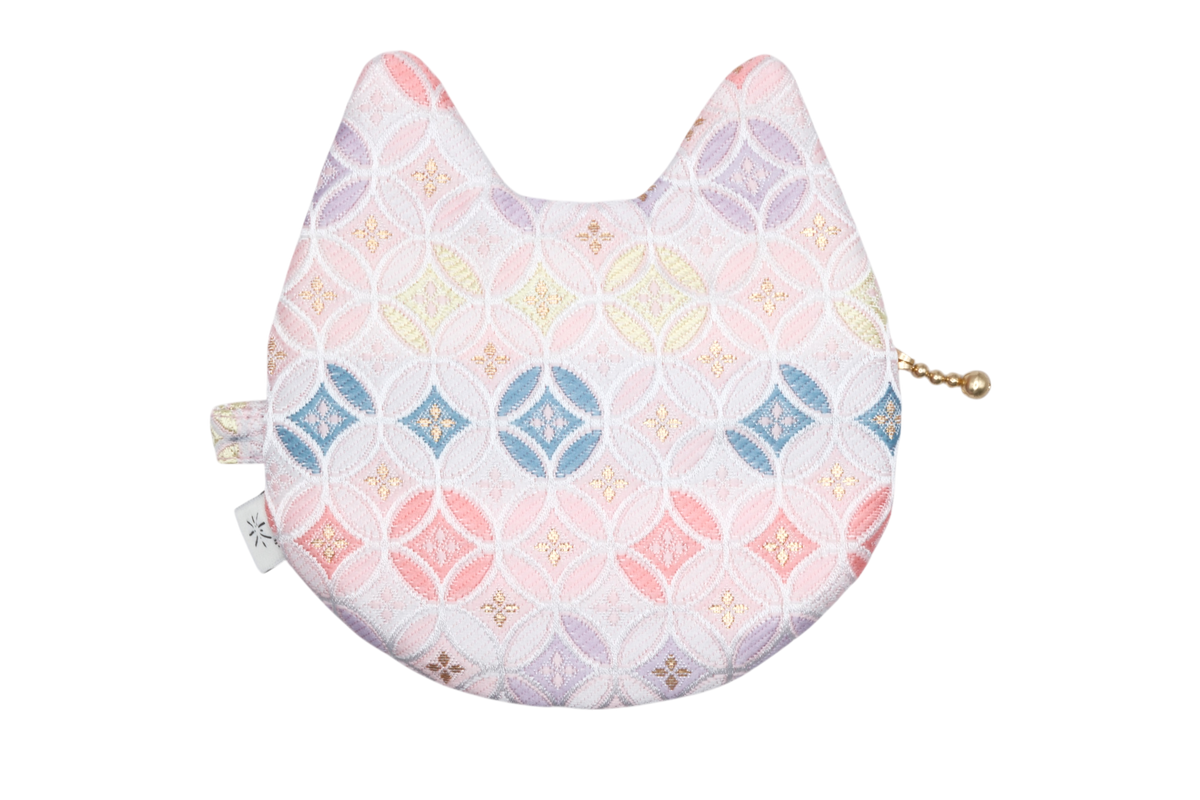 Pink Shippo Kinran Cat Coin Purse - Pointy Ears