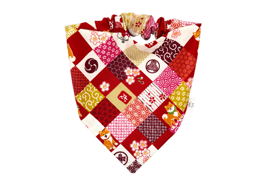 Shiba Inu Dog Bandana - Red