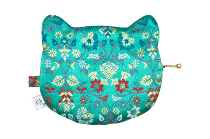 Shosoin Oshidori Karakusa Kinran Cat Coin Purse - Rounded Ears
